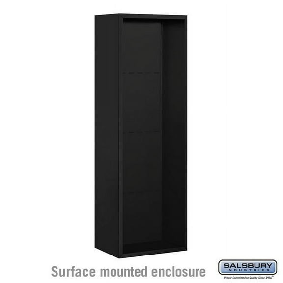 Salsbury Industries  17.5 x 42.125 x 17.5 in. Surface Mounted Enclosure Mailbox for 3711 Single Column Unit, Black