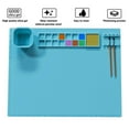 thumbnail image 5 of Kids Silicone Painting Pad | DIY Art Craft Mat with 14 Paint Wells & Brush Holder | Non-Slip, Heat-Resistant Surface | Scale Markings | Gift for Young Artists & Crafters, 5 of 5