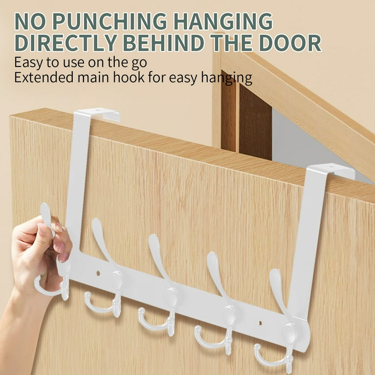 Over Door Hooks Heavy Duty Stainless Steel Towel Rack for Hanging Clothes Coats on Doors White Walmart