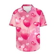 thumbnail image 3 of BiZtdJrK Holiday Sales Big And Tall Shirts for Men, Novelty Love Heart Graphic Print Tshirts Dressy Lapel Button Up Vacation Beach Blouse Multicolor 3XL, 3 of 6