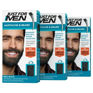 Just For Men Mustache & Beard Color Gel, M-55 Real Black, Dye Gray
