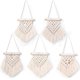 thumbnail image 1 of Mini flecos para colgar en la pared, 5 piezas, lindos accesorios bohemios para automóviles, adorno, decoración artística tejida, jardín de infantes, baño, dormitorio, sala de estar, dormitorio, hogar, oficina, ideas de regalos hechas a mano ER, 1 of 4