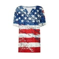 thumbnail image 4 of Cavosen American Flag Tops for Women Petite Patriotic Short Sleeve V-Neck Tops USA Star Striped Print T Shirts Lady XL Independence Day Casual Tops Funny 4th of July Tunic Tees 2025 Patriotic Clothes, 4 of 5