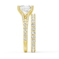 thumbnail image 2 of ESTE ORIGIN 4Ct Princess Cut Lab-Grown Diamond Engagement Ring Set with Split Shank & Pavé Wedding Band Set in 10K Yellow Gold Bridal Set for Her US 9.5, 2 of 9