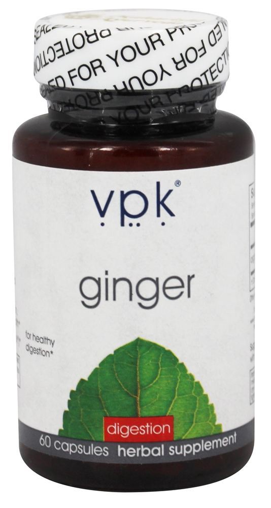 Ginger 60 Vegetarian Capsules 600 mg ea. Holistic Digestive Aid