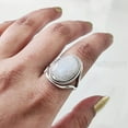 thumbnail image 2 of Natural Rainbow Moonstone Ring, Blue Fire Moonstone Ring, June Birthstone, Designer Band, 925 Sterling Silver, Womens Ring, Christmas, Thanksgiving, Handmade, Statement Jewelry, Natural Gemstone Ring, 2 of 6