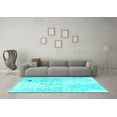 thumbnail image 3 of Ahgly Company Indoor Square Abstract Turquoise Blue Modern Area Rugs, 5' Square, 3 of 4