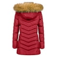 thumbnail image 4 of Pyhlmscde Women's Warm Winter Solid Color Mid Length Outwear Coat, Womens Tops, Winter Coats for Women, Winter Clothing for Women, 4 of 6