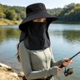 thumbnail image 4 of Full Coverage Sun Hat for Women Men, Wide Brim Outdoor Fishing Hat with Neck Flap & Face Cover, Breathable Lightweight Bucket Hat for Hiking Gardening Cycling Travel, 4 of 4