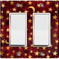 thumbnail image 1 of Metal Light Switch Plate Cover Elegant Starry Night Maroon Tile FRA025, 1 of 13