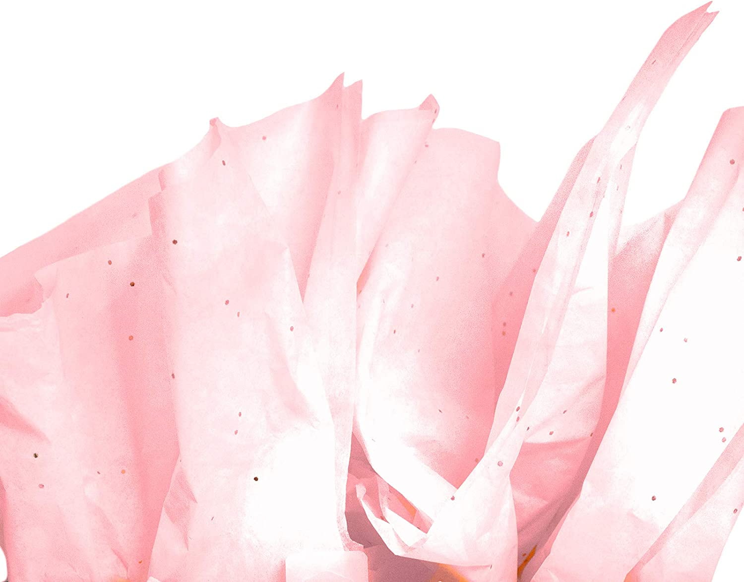 Made in USA 50-Sheet Gemstone Glitter Gift Tissue Paper Pack, 20" X 30" (Rose Gold on White)