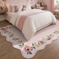 thumbnail image 3 of Lahome 5'x7' Floral Scalloped Area Rugs for Living Room, Washable Rugs Non Slip Boho Rug, Soft Low Pile Stain Resistant Carpet for Bedroom Nursery Kid Room Playroom, Pink, 3 of 9