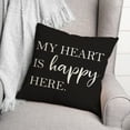 thumbnail image 3 of Creative Products Heart is Happy Here on Black 18x18 Indoor / Outdoor Pillow, 3 of 3