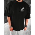 thumbnail image 1 of Men's Casual Cotton T-Shirt - "Smile" Letter Print, Short Sleeve, Round Neck, Machine Washable, Summer Wear, 1 of 6