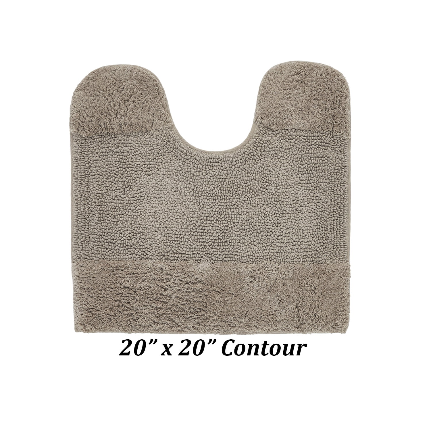 Better Trends 20" x 20" U-Shape Toilet Rug 100% Cotton Non Slip Tufted Contour Bath Mat, Water Absorbent Bathroom Rug, (Beige) Granada Collection