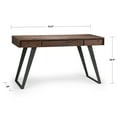 thumbnail image 3 of Lowry 54 inch Wide Solid Acacia Wood Modern Industrial Desk in Distressed Charcoal Brown, 3 of 13