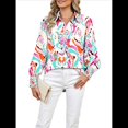 thumbnail image 1 of Blusas Bohemias con Cuello en V y Mangas Farol para Mujer 2025 Flores Rojas y M, 1 of 10