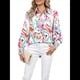 thumbnail image 1 of Blusas Bohemias con Cuello en V y Mangas Farol para Mujer 2025 Rojo y Verde XL, 1 of 10