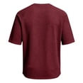 thumbnail image 6 of Havenx Waffle Knit Henley Shirts for Men Short Sleeve Button Up T-Shirt with Chest Pocket Solid Color Tees Lightweight Basic Loose Breathable Workout Top,Wine M, 6 of 6