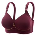 thumbnail image 1 of Gibobby Brasier mujer Nueva ropa interior de tamaño sin costuras, cómoda, transpirable y de reunión para mujer, sujetador de de copa fina(Vino,36), 1 of 3