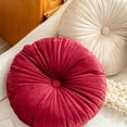 thumbnail image 2 of Monebena 18 Inch Velvet Round Throw Pillow Pleated Meditation Floor Pillow Cushion Decoration Large Pillows Seating for Couch Chair Yoga Living Room M01, 2 of 9