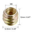 thumbnail image 3 of Tuercas de inserción M8 de 12mm de longitud, acero al carbono, galvanizado, paquete de 20, 3 of 3
