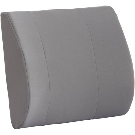 DMI Relax-a-Bac Lumbar Back Support Cushion Pillow with Insert and Strap, Gray