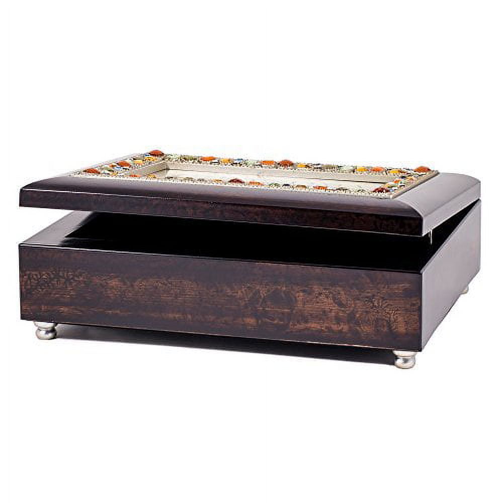 Cherish Yesterday Dream Tomorrow Amber Earth Tone Jewelry Music Box Plays Wonderful World
