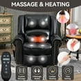 thumbnail image 3 of Dual Motor Power Lift Chair, Lay Flat Recliner Chair, Electric Recliner with Massage and Heat for Elderly, Remote Control, Infinite Position, Standing Assistance, USB Ports, Genuine Leather, Brown, 3 of 9