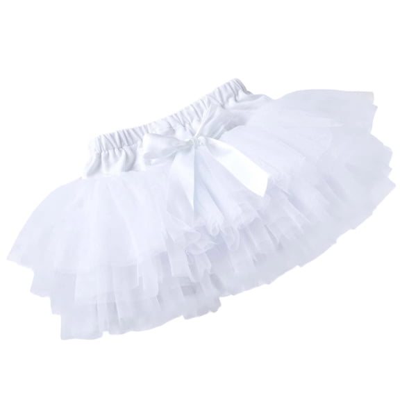 Dresses Tutu Skirt Half Length Festival Casual Design Baby Skirt For Kids 0-24 Months Infant Wear Daily Wear White 6M-12M