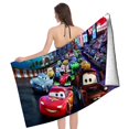 thumbnail image 4 of Rayo McQueen Toalla de playa de secado rápido con diseño temático, regalo para mujeres y niñas, ideal para cumpleaños, fans, amantes de la música, uso en la playa o al aire libre, 78 × 150 cm, 4 of 6