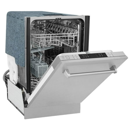 ZLINE - 18" Compact Top Control Built-In Dishwasher with Stainless Steel Tub, 40 dBa - Hand Hammered Copper