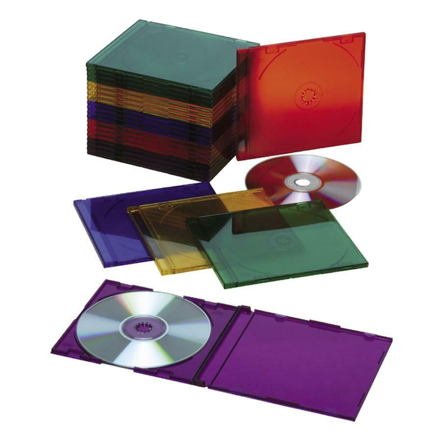 Memorex 10 pack CD/DVD Slim Jewel Cases 5mm Multi Colors 