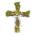 thumbnail image 1 of POINTERTECK Easter Front Door Cross Wreath  16 Inch Easter Artificial Wreath with Tulips and White Ribbons  Home Decration Easter Cross Flowers Spring Wreath Garland for Easter Holiday Ho, 1 of 1