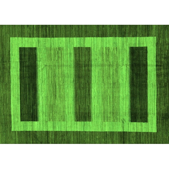 Ahgly Company Indoor Rectangle Abstract Green Modern Area Rugs, 7' x 10'