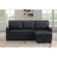 thumbnail image 3 of Hommoo 2 in 1 Pull Out Couch Bed Upholstered Sectional Sofa with Storage & Chaise, Convertible L Shaped Sleeper Sofa for Home,Black, 3 of 6