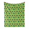 thumbnail image 1 of Ladybug Soft Flannel Fleece Throw Blanket, Little Bugs for Luck Wish Totem Leaves Nature Eco Girls Kids Children, Cozy Plush for Indoor and Outdoor Use, 70" x 90", Multicolor, by Ambesonne, 1 of 6