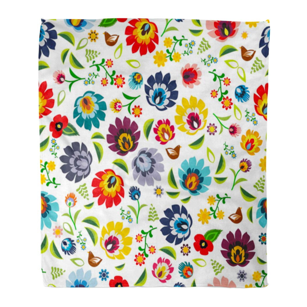 SIDONKU Semtomn Decorative Throw Blanket 58x80 Inches Colorful Flower