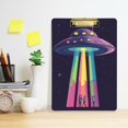 thumbnail image 2 of FORMRS Acrylic Clipboard with Low Profile Clip Standard A4 Letter Size, 12.5" x 9", Purple UFO, 2 of 8