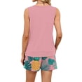 thumbnail image 6 of Evdexr Women's Short Sets Sleeveless V Neck Tank Tops & Short Sweatsuit Summer 2026 Casual Printed Striped Plus Size Sets with Pockets Watermelon Red S, 6 of 6