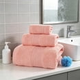 thumbnail image 4 of Juego de toallas de algodón extragrande de 3 piezas con toalla facial, de manos y de baño, multicolor, suave, altamente absorbente, de secado rápido, ligero y portátil., 4 of 6