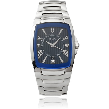 Bulova Men's Stainless Steel Diamond Blu