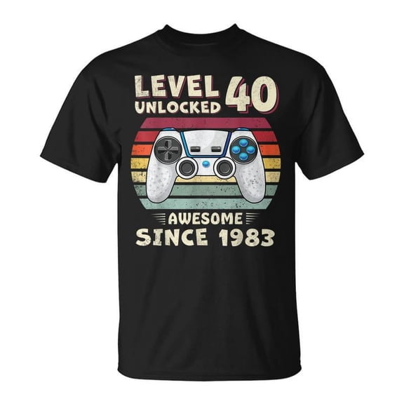 SR 40 Birthday Decorations Gamer Video 1983 40Th Birthday T-shirt