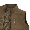 thumbnail image 5 of BRGZLK Men Lightweight Vest Casual Solid Color Pocket Turn Down Collar Sleeveless Thin Outdoor Multi Pocket Work Vest Top(Only Vest) Coffee XXXXL, 5 of 5