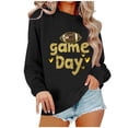 thumbnail image 5 of Mifsaly Football Sweatshirts for Women Game Day Football Glitter Print Sweatshirt Crewneck Long Sleeve Oversized Pullover Team Fans Gameday Outfits M, 5 of 5