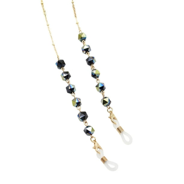 Cadenas de anteojos con para mujer, de cristal, cadena de gafas de sol, anteojos de lectura Verde negro Jinwen Retenedor de cadena para anteojos