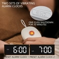 thumbnail image 6 of Vibrating Alarm Clock Under Pillow, Battery Operated Silent Vibrating Bed Shaker with Dual Alarms & 3 Levels & Flashing Light, LED Digital Travel Alarm Clock for Student Snooze, 6 of 8