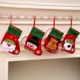thumbnail image 2 of Shoreew Mini Christmas Stockings 6 Inch Small Christmas Stockings with Glitter Sequin Cuff 3D Snowman Bear Santa Claus Reindeer Hanging Socks for Xmas Tree Fireplace Decor, 2 of 7