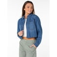 thumbnail image 3 of Celebrity Pink Women's and Women's Plus Hi Low Button Down Denim Top, Sizes XS-4X, 3 of 8