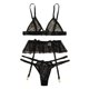 thumbnail image 1 of Gibobby Lenceria mujer sexy Conjunto de ropa interior de encaje para mujer, conjunto de ropa interior y ropa interior de encaje con correa, lencería sexy(Negro, M), 1 of 5